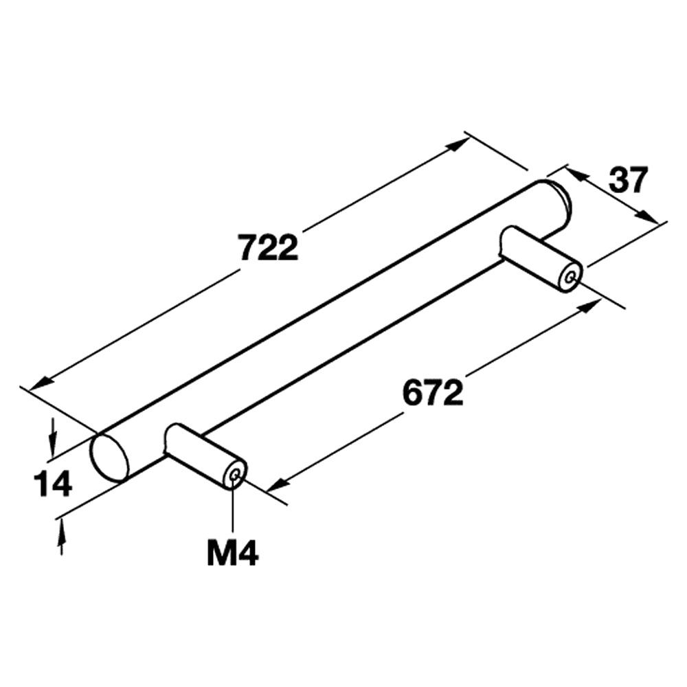 Modern Cabinet Pulls - 26-29/64" Bar Pull, Matt by Hafele