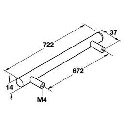 Modern Cabinet Pulls - 26-29/64" Bar Pull, Matt by Hafele