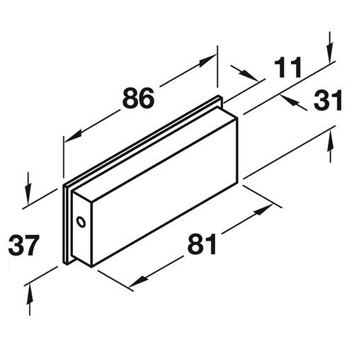 Sleek Matt Nickel/Black Flush Pull - Hafele Product Image 2