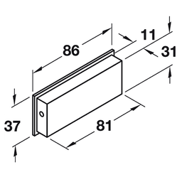 Sleek Matt Nickel/Black Flush Pull - Hafele Product Image 2