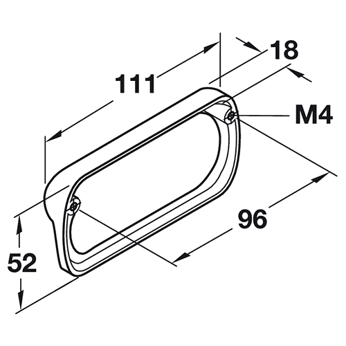 Sleek Matt Chrome Hafele Flush Pull - Image 2