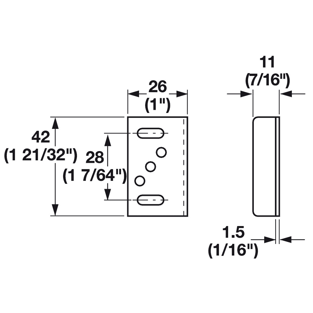 Strike Plate with Adjustment Slot, Nickel-Plated - Alt Image 1