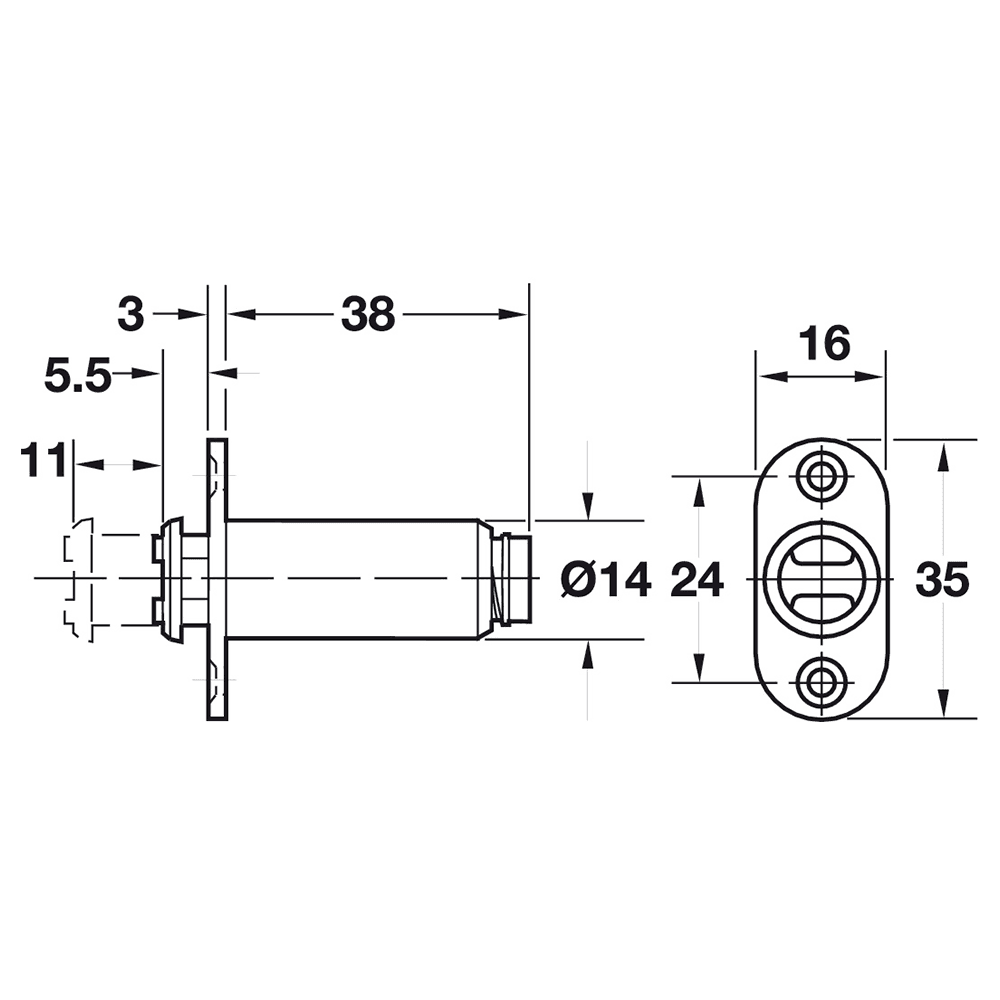 Magnetic Push Latch, Black - Alt Image 1