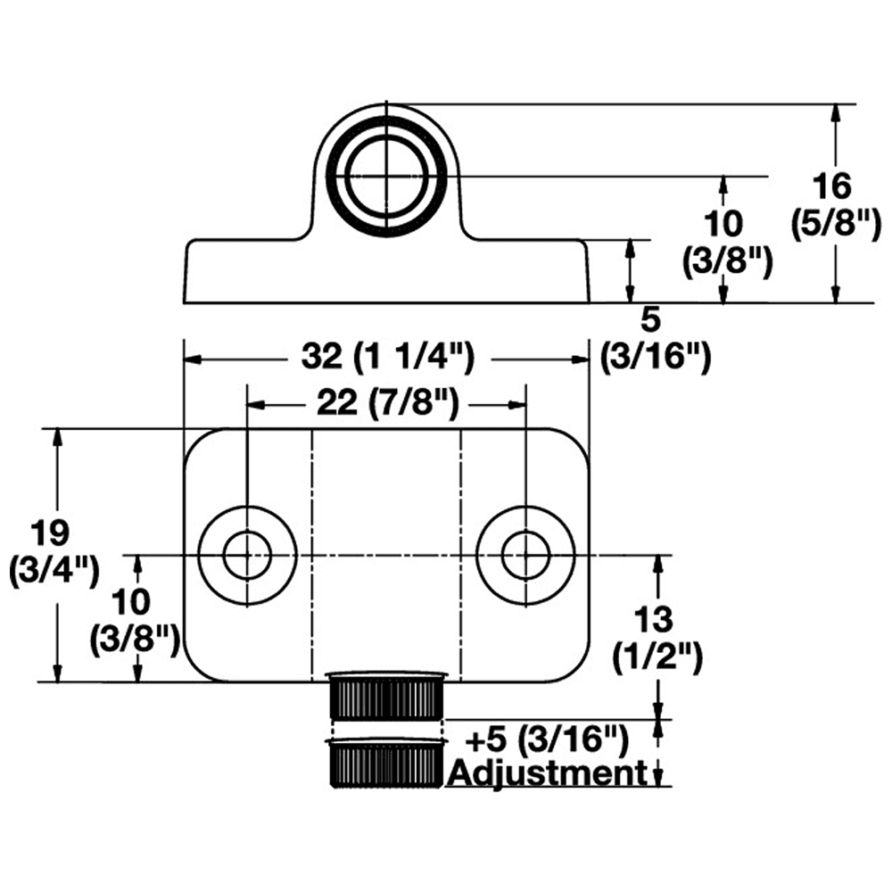Adjustable Magnetic Catch, Oil-Rubbed Bronzed - Alt Image 1
