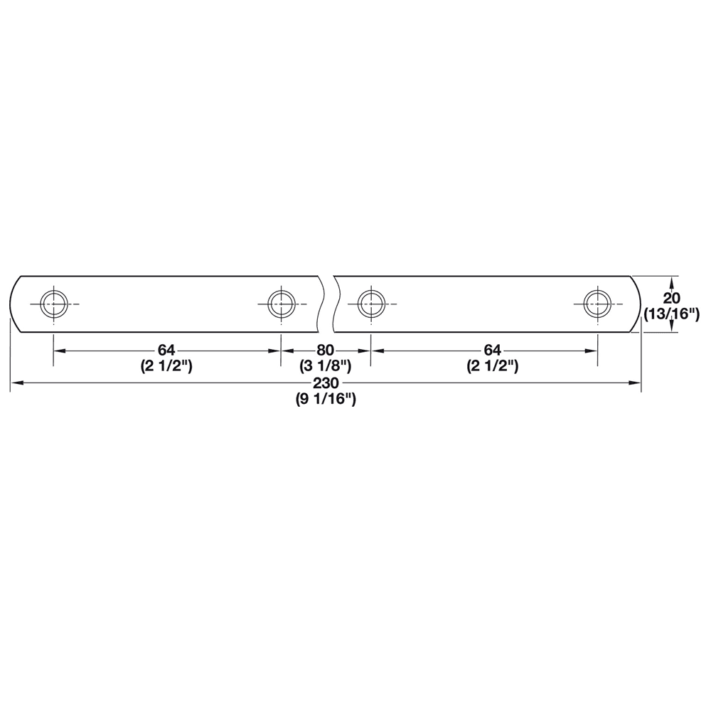 230mm x 20mm Steel Door Panel Connector, White - Alt Image 1