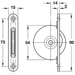 55mm x 15mm Steel Giro-Bolt Lock with Stop, Zinc Plated - Alt Image 1