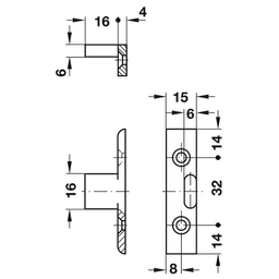 60mm x 15mm Plastic Keku Frame Connector, Black - Alt Image 1