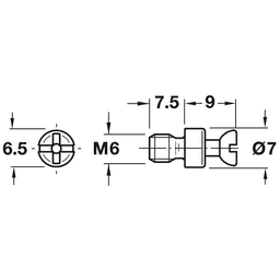Rafix™ M6 Connecting Bolt, Galvanized, Box of 2000 - Alt Image 1