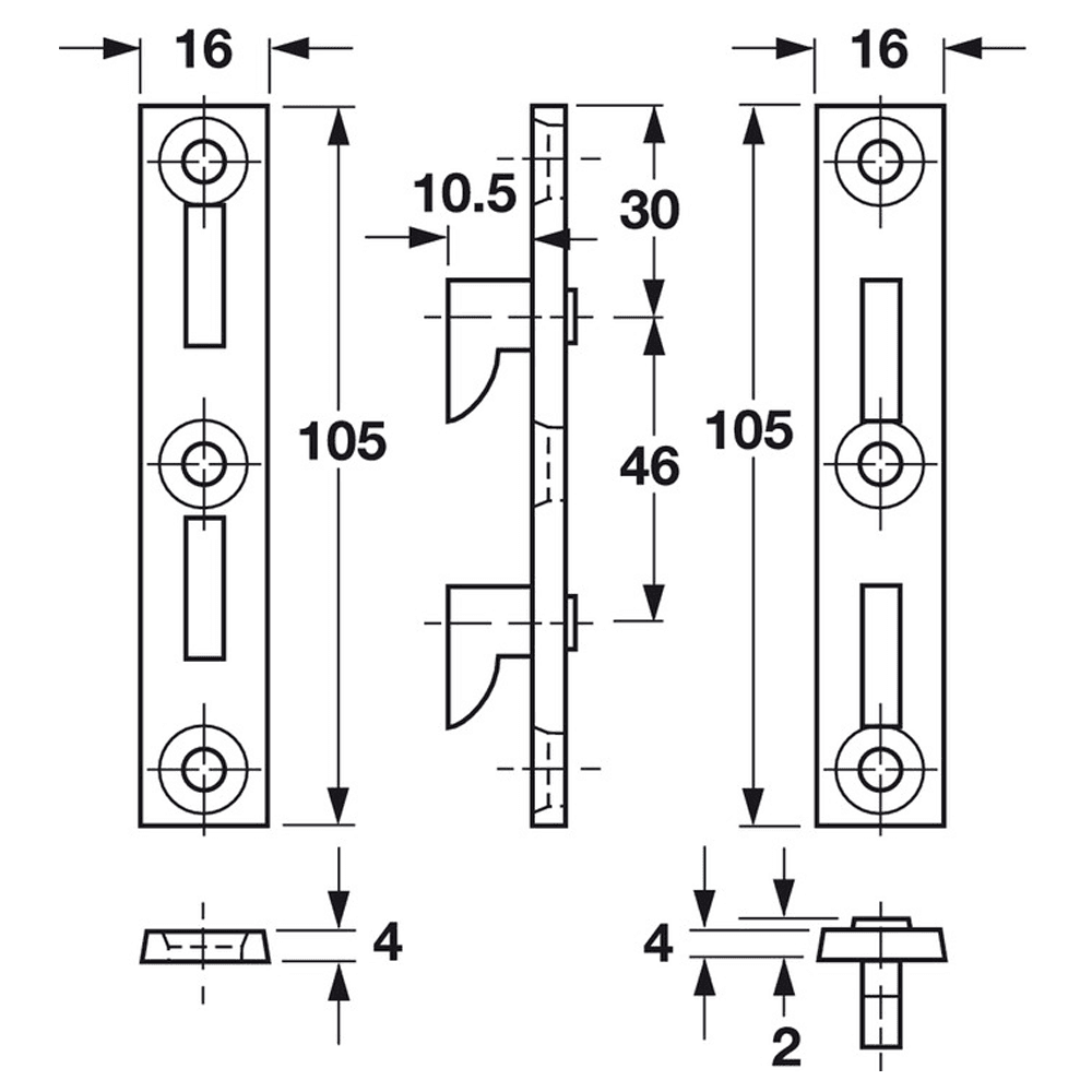 105mm Berliner Bed Fitting, Unfinished - Alt Image 1