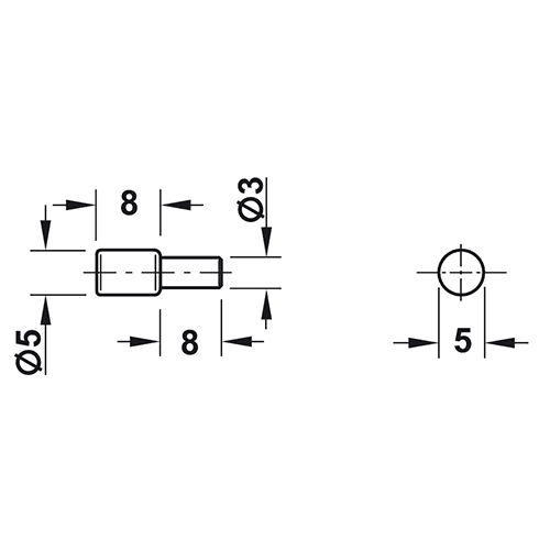 Hafele Steel 3mm Shelf Support Pin, Nickel-Plated Finish