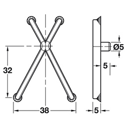 White Finish Hafele Shelf Clip - 5mm Plastic X-Wing - Versatile for Shelf Thickness - 32mm Intervals