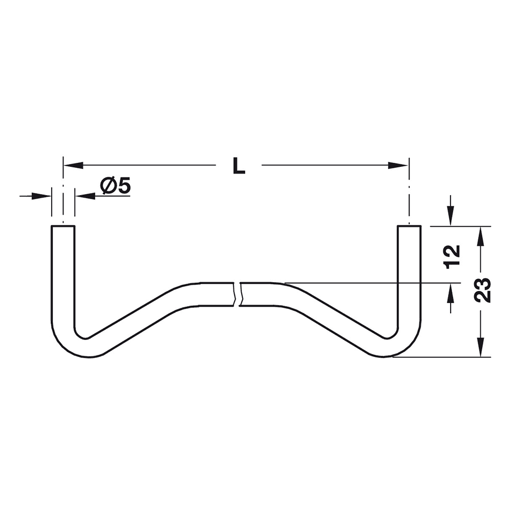 Hafele 224mm x 5mm Steel Magic Wire Shelf Support, Nickel-Plated Finish - Image 1