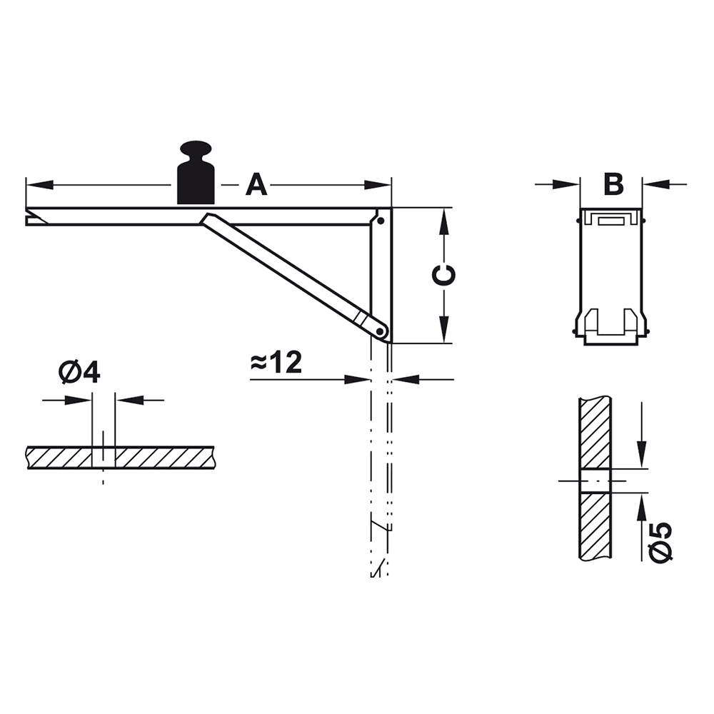 Easy to Fold Spring Bracket for Horizontal or Vertical Installation