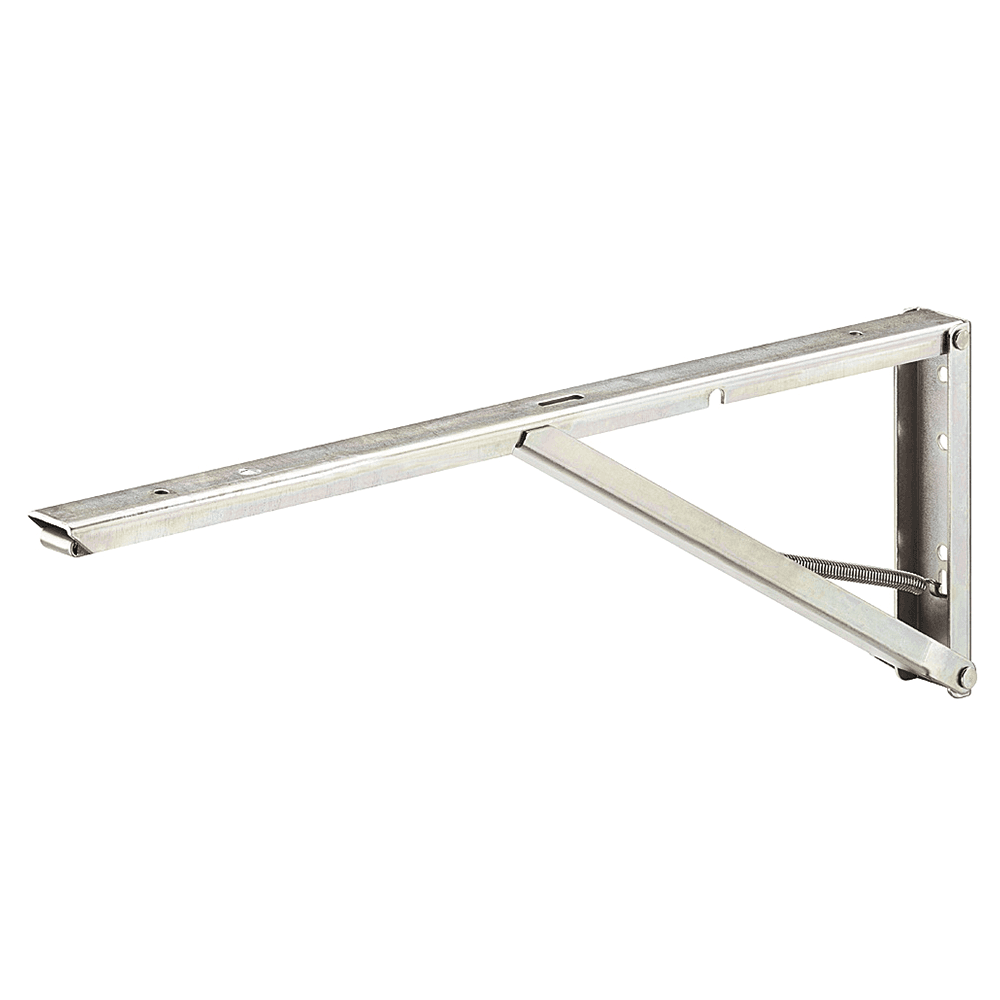 380mm Folding Hinged Spring Bracket, Yellow Chromatized Finish - Open State