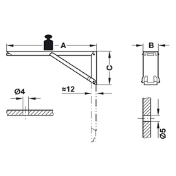 Hafele Spring-Loaded Bracket - Horizontal Mount Application