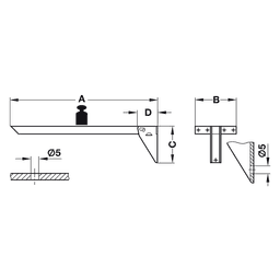 Wall Mounted Table Bracket - Hafele Folding 360mm Brown Lacquer Finish