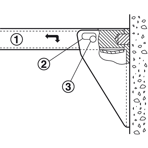 Hafele 460mm Folding Table Bracket Front View