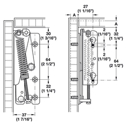 Left Hand Swingtop II Lift Stay without Spring, White Epoxy Coated - Alt Image 2