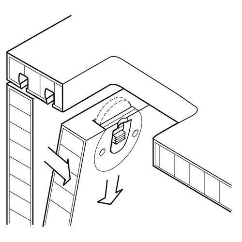 White finish single guide track for cabinet top and bottom mount