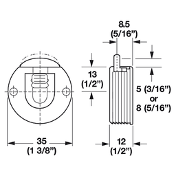 Hafele 1-3/8" X 1/2" Upper Guide with Adjustable Guide - White Finish - Press-Fit - Lockable at 5 and 8 mm