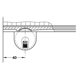 White Finish Upper Glide/Guide with Adjustable Guide - Hafele 1-3/8" X 1/2"