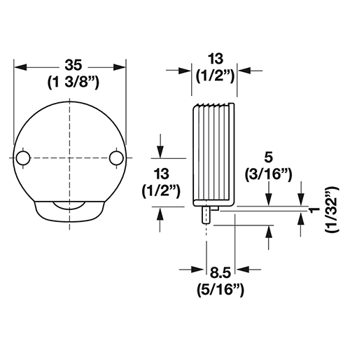 Hafele Nylon Lower Roller with Steel Spindle for Smooth Door Operations