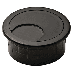 Black 2-piece Cable Grommet with Break-Off Tab - Hafele product for easy access and plastic construction