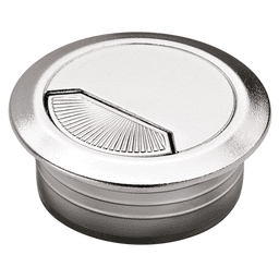Hafele 60mm Cable Grommet with Spring-Loaded, Matt Chrome - Keep Wires Organized
