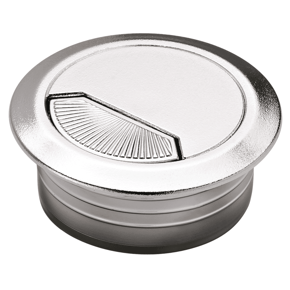 Hafele 60mm Cable Grommet with Spring-Loaded Almond - Front View