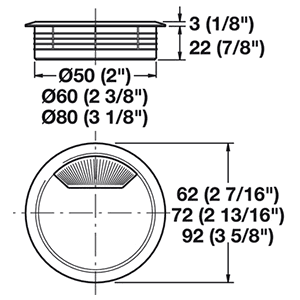 Spring-Loaded Cable Grommet - Easy to Install and Use