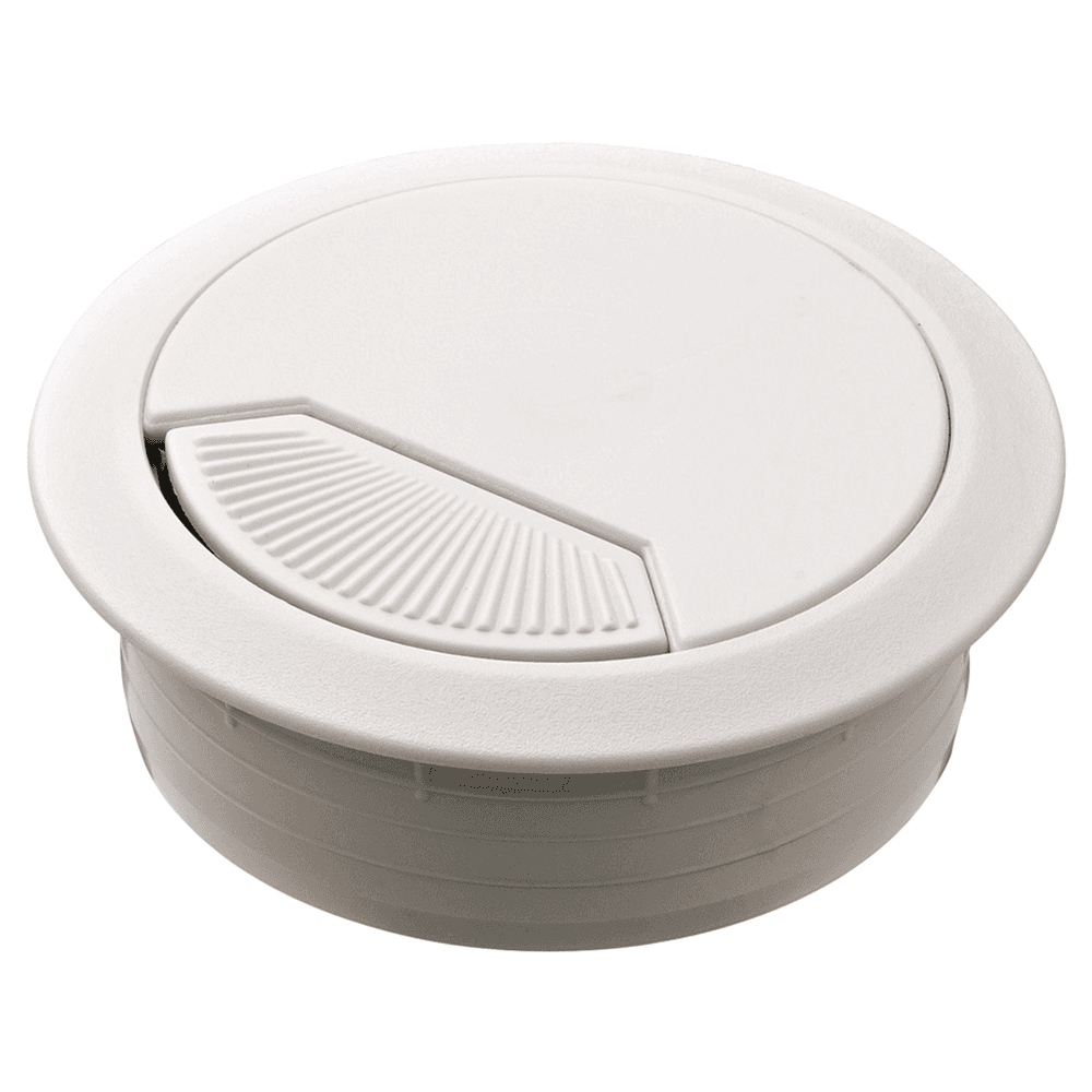 Hafele 60mm Cable Grommet with Spring-Loaded, Light Gray - Front View