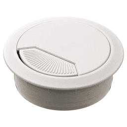 Hafele 60mm Cable Grommet with Spring-Loaded, Light Gray - Front View
