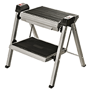 Hafele Stepfix Folding Step Stool in Anthracite/Black - Front View