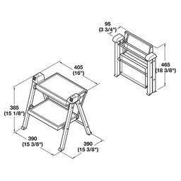 Hafele Stepfix Folding Step Stool in Anthracite/Black - In Use