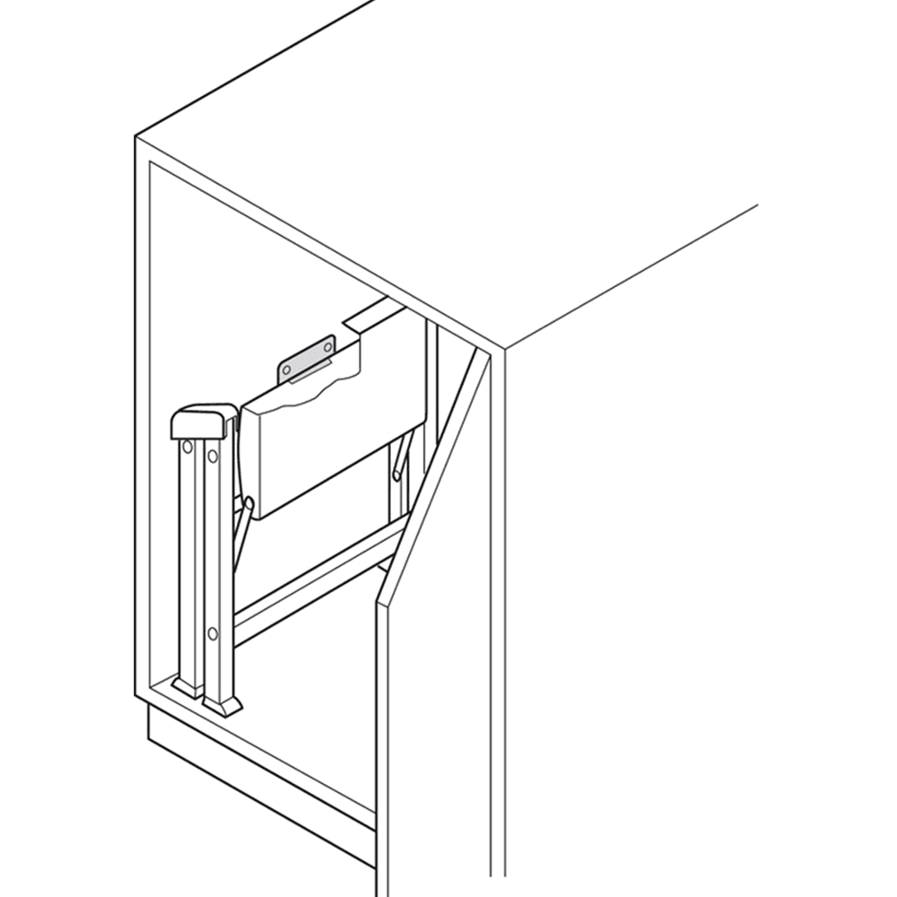 Practical and Durable Hafele Stepfix Folding Step Stool - Folded View