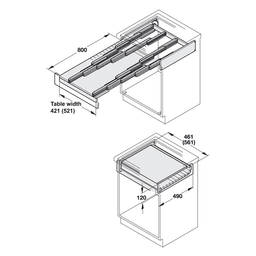 20-1/2" Rapid Pullout Table System for Wood Slides - Alt Image 2