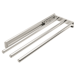 Hafele Pull-Out Towel Rack: Organize towels with extendable rack in polished chrome finish.