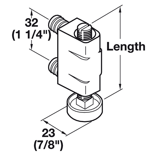 Hafele 7/8" Base Leveler with Pressƒ??Fit Plug - Load bearing capacity 110lb