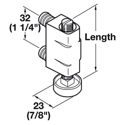 Hafele 7/8" Base Leveler with Pressƒ??Fit Plug - Load bearing capacity 110lb