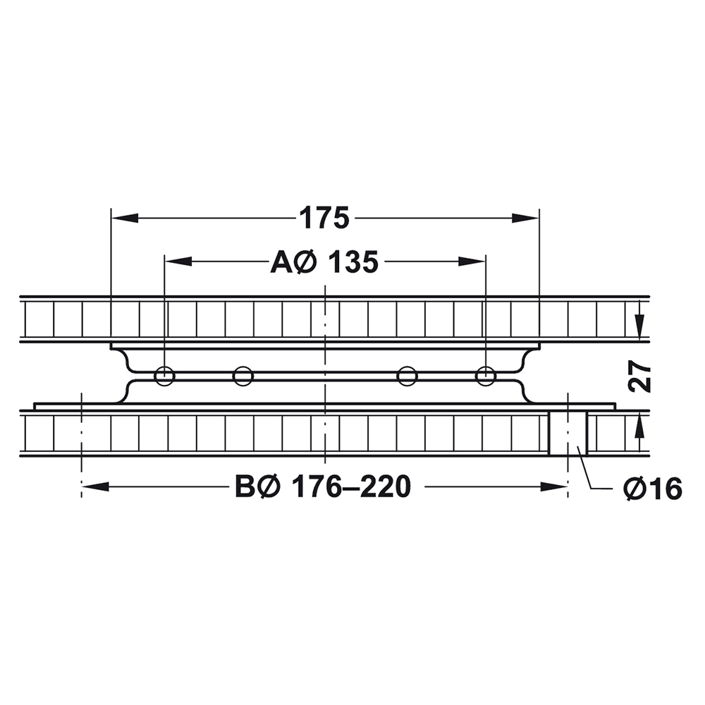 Swivel returns to original position by a spring, additional stops recommended for heavy loadings. Hafele 5-1/8" x 100&#730; Chair Steel Swivel with Spring Return.