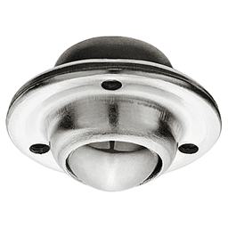 Hafele 25mm Ball Caster, Free Running, Chrome Steel Balls, Metal Housing, Load Capacity of 37.4lb