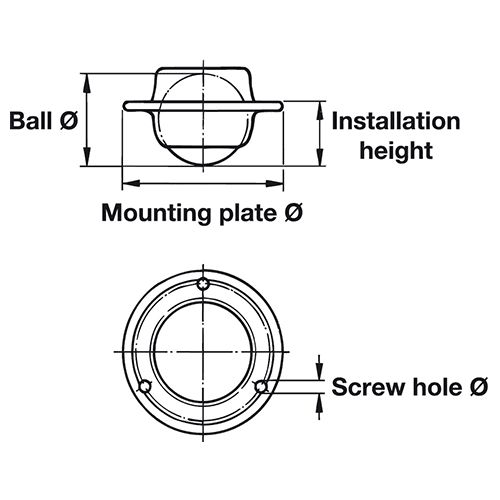 Swivel Furniture Caster, Ball Cage Assembly, Screw-On Mounting Plate, Move Furniture in Any Direction