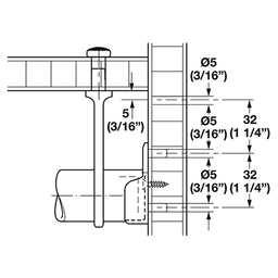 Hafele Top Mount Wardrobe Bracket with M6 Screw - Image 4