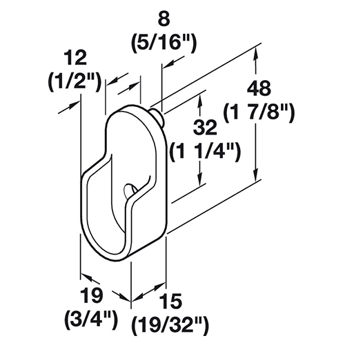 Hafele Wardrobe Tube Support with Dowel, Nickel-Plated Finish in use in closet