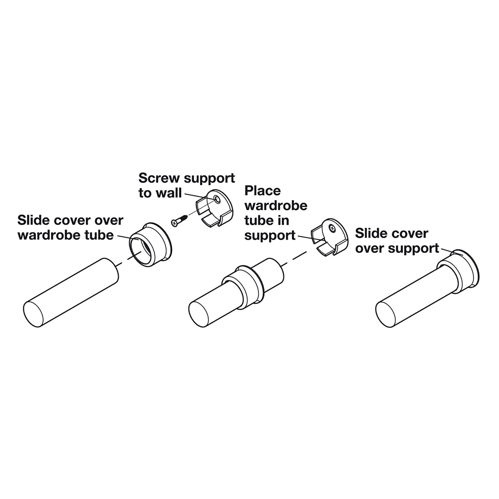 Steel Wardrobe Tube Support for Closet Organization