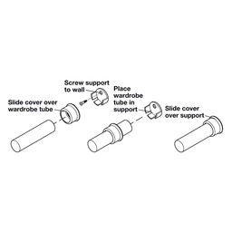 Steel Wardrobe Tube Support for Closet Organization