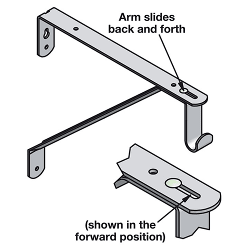 Steel Plated Chrome Finish Closet Bracket for 15mm Oval Tube