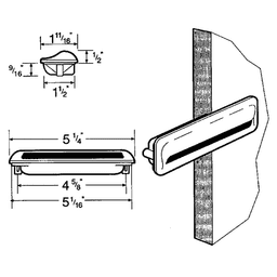 Hardware Concepts Inc. Gray Flush Pull - 4-5/8" size for modern interiors.