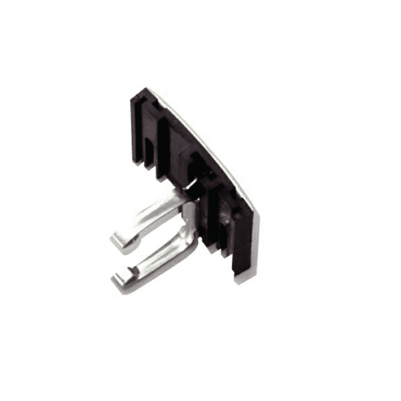 Hardware Concepts Inc 2 Finger Double Side Adhesive Toe Kick Clip, Black in ABS plastic