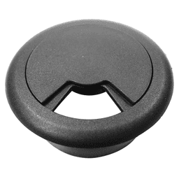 Black plastic 60mm wire grommet for cable management by Hardware Concepts Inc.